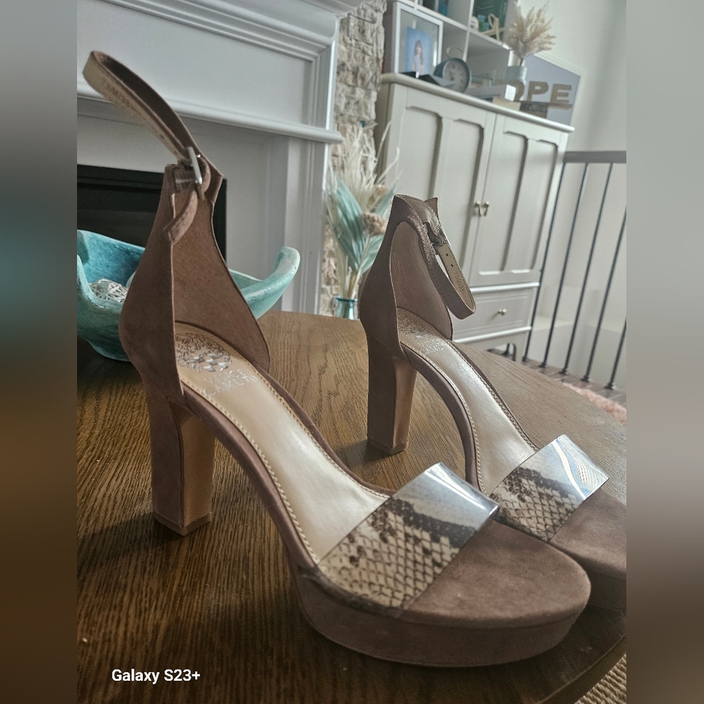 Vince Camuto Brown Suede Heels